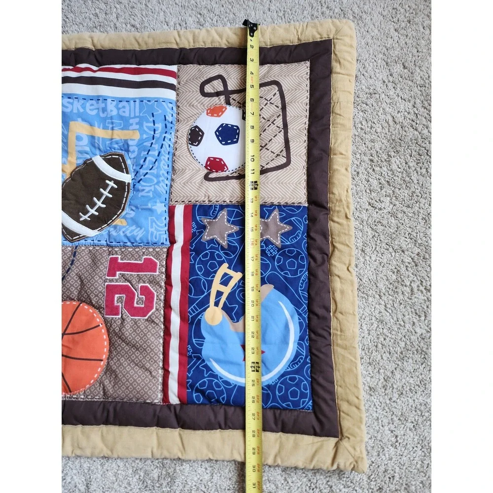 Wovnelife Sports Quilt Baby Blanket Patchwork Soccer Baseball Football